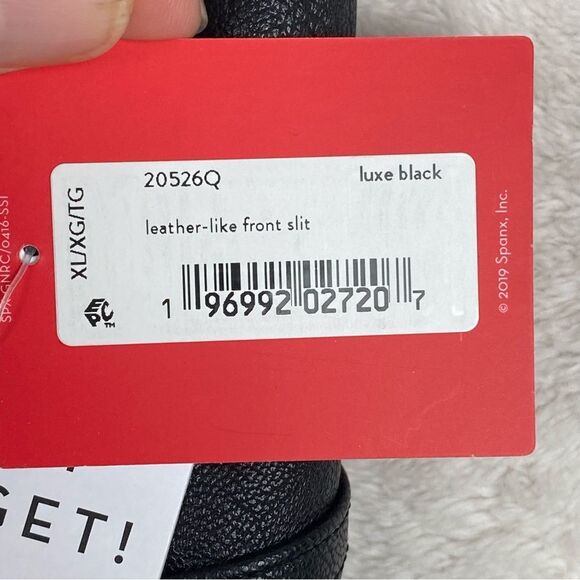 NWT Spanx Leather Like Front Slit Pant Sz XL Petite PXL Black Vegan Goth Grunge - Picture 12 of 14